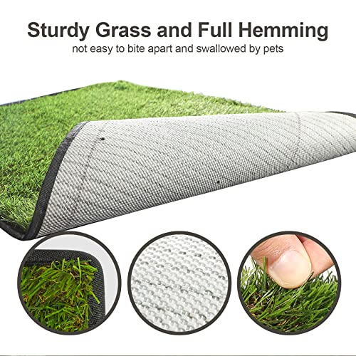 Dog Grass Pad with Tray,40''X27.5''Large Artificial Turf Grass Potty,XL Reusable 3-Layer Dogs Pee Potty Grass Pads, Easy to Clean Portable Dog Litter Box for Indoor/Outdoor Potty Training Toilet