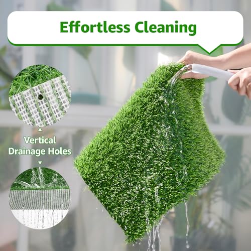 Artificial Turf Grass Outdoor: Grass Pad for Dogs Indoor Potty Training, Replacement Turf Rug for Patio Balcony Lawn Apartment Decoration, Easy to Clean with Drainage Holes(31.5x47.3 inch) - size: 31.5x47.3 inch