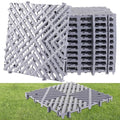 12 Pcs Heavy Duty Drive on Lawn Grid Ground Protection Mats,15.75'' x 15.75'' x 1.26” Interlocking Thick Plastic Drain Grate Floor Mat for Gravel Grid Permeable Pavers Landscaping