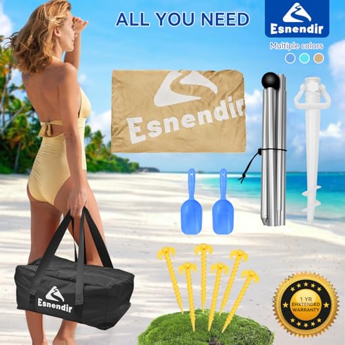 Beach Tent Sun Shelter & Portable Beach Canopy UPF 80+ UV Protection, Beach Shade Canopy with 6 Sandbags, Sand Shovel Ground Pegs for Outdoor Camping, Picnics (12x12 Ft, Beige) - color: Beige
