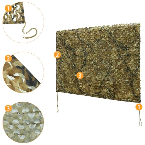 HYOUT Camo Netting Camouflage Net Bulk Roll for Hunting Blinds Ghillie Sunshade, Camping, Military Party Decoration - color: SPRETTA Desert, size: 6.5x10ft(2M*3M)