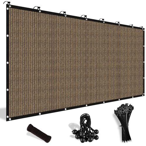 Shade&Beyond Customized Size 90% Sun Shade Cloth with Grommets, 06' X 12' Pergola Shade Cover Canopy, Mesh Tarp Sun Screens for Patio, Outdoor, Garden, Backyard, Mocha, GN09 - color: Mocha, size: 0 6' X 1 2'