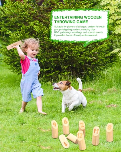 Wooden Tossing Game Set | Wooden Block Throwing Game with Carry Bag | Viking Outdoor Games for Yard, Garden, Lawn – Ideal for Kids, Teens, Adults & Family