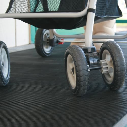 Rubber-Cal "Ramp-Cleat" Non-Slip Outdoor Rubber Mats - 1/8 in x 3 ft x 8 ft Floor Mat - size: 96"L x 36"W x 0.1"Th