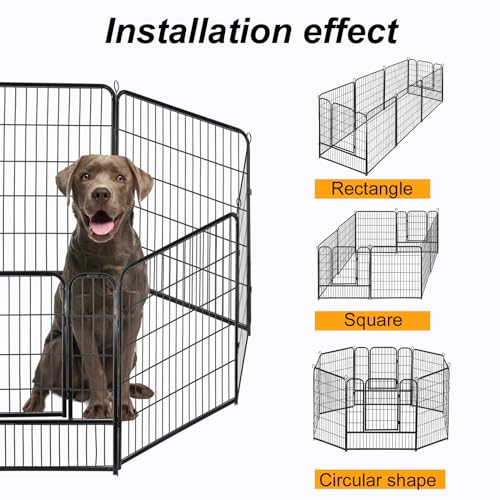 Confote Dog Playpen Pet Dog Fence 16 Panel 32 inch Foldable Exercise Pen Outdoor Metal Pet Fence Barrier Kennel for Medium Dogs Cats Rabbits, Puppy Playpen for RV,Camping,Yard - style: 16 Panels-32 inch