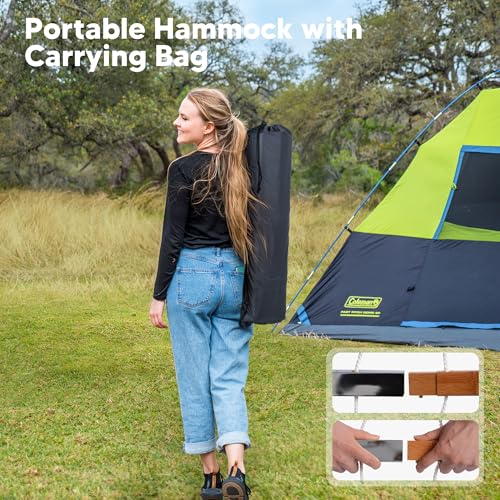 SUNCREAT Portable Double Outdoor Hammock, 450lbs Capacity, Quick Dry 2 Person Hammock with Carrying Bag, Dark Gray - color: Dark Gray, size: 78.7 x 55.1 in, Hammock Only
