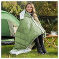 Heated Blanket Battery Operated, Portable Heat Shawl Throw,Heating Outdoor Camping Blanket Hoodie - color: Green