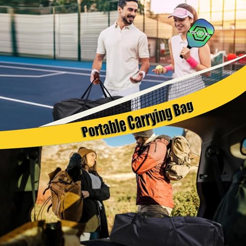 Portable Pickleball Net System, Pickle Ball Set with Wheels for Driveway, Indoor Steady Pickleball Stand with Carrying Bag for Backyards Outdoor, 22 FT USAPA Regulation Size