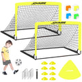 Pro-Grade Kids Backyard Soccer Goal, Tear-Resistant 5-Layer Polyester Soccer Net & 10mm Poles for Maximum Durability, 4x3ft/6x4ft/7x5ft, Pop Up Portable Soccer Training Equipment Set with Size 4 Ball - size: 4 ft x 3ft, style: Yellow