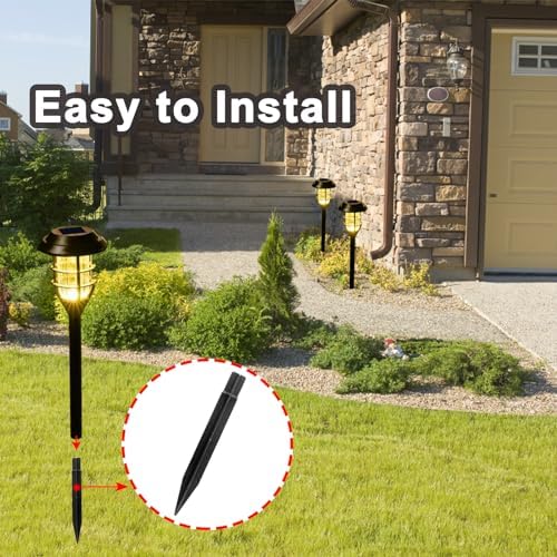 18 Pcs Solar Light Stakes Replacement, 8.27 Inch Plastic Ground Stakes, Black Pathway Lights Spike for Yard, Garden, Outdoor (Inside Diameter 0.85 Inch) - size: 18 Pcs