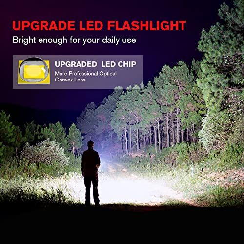 LETMY LED Tactical Flashlight S2000 [4 Pack] - High Lumens, Zoomable, 5 Modes, Waterproof Handheld LED Flashlight - Best Camping, Outdoor, Emergency, Everyday Flashlights - color: Black, size: 4 PACK