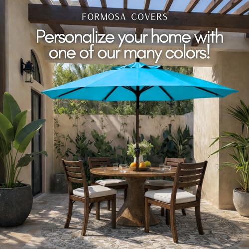 Formosa Covers - 9ft Market Patio Umbrella Replacement Canopy - 8 Ribs Top Canvas - 600D UV Protective and Water Resistant Umbrella Fabric - Premium Quality Replacement Canopy Cover ONLY (Teal) - color: Teal