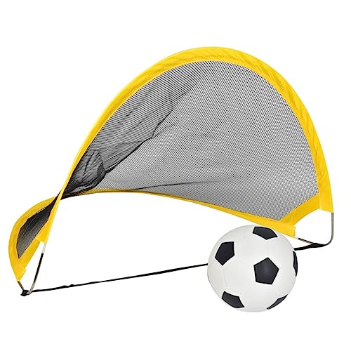 2 Pcs Foldable Soccer Goal Net Set with Inflator Mini Football and Iron Nails for Outdoor Training and Sports Play Portable Football Training Door for Boys
