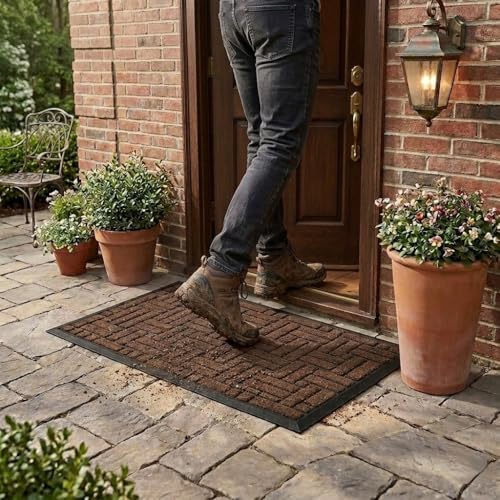MATALL Door Mat for Back Door - 36x24 Inches Welcome Matt Outdoor, Front Door Mat Outside Home Entrance,Laundry Room, Patio and Porch - color: Coffee, size: 2' x 3' (Rectangular)