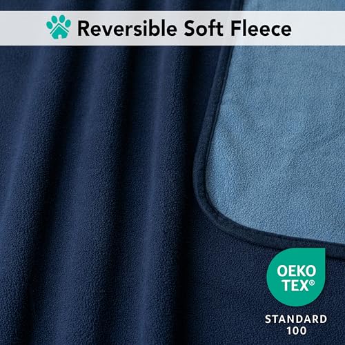 PetAmi Waterproof Dog Blanket for Medium Large Pets Dogs Cats, Pet Couch Cover Protector for Furniture, Reversible Washable Soft Fleece Cat Blanket for Bed Couch Sofa, 40x60 (Navy/Blue) - color: Navy/Blue, size: Large (40x60)