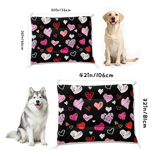 Nttopship Dog Cat Bed Mat Ultra Soft Fluffy Pet Bed Washable Fashion Dog Crate Beds Comfy Comfy Pet Sleeping Pad Suitable for Pet Raised Bed(30"x26",Heart) - color: Heart, size: Medium