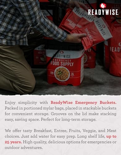 ReadyWise Emergency Food Supply - 72 Hour Survival Kit, 30 Servings of Protein Meals, Freeze Dried Food for Backpacking, Camping Essentials & Disaster Prepping Supplies, up to 25 Year Shelf Life - size: 72 Hours