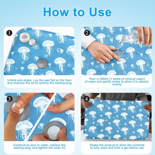 Dog Cooling Mat - 1pc Lightweight Flexible Cute Gel Mat, Self-Cooling Pad for Hot Weather, Pressure-Activated Chill Pad | Summer Relief for Home House Yard Patio Living Room