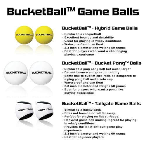 BucketBall | Original, Largest & Most Durable Brand | Supports USA Jobs | Ultimate Outdoor & Tailgate Game | Perfect for Beach, Pool, Lawn, Yard, Camping - color: U.s.a. Edition, style: Combo Pack
