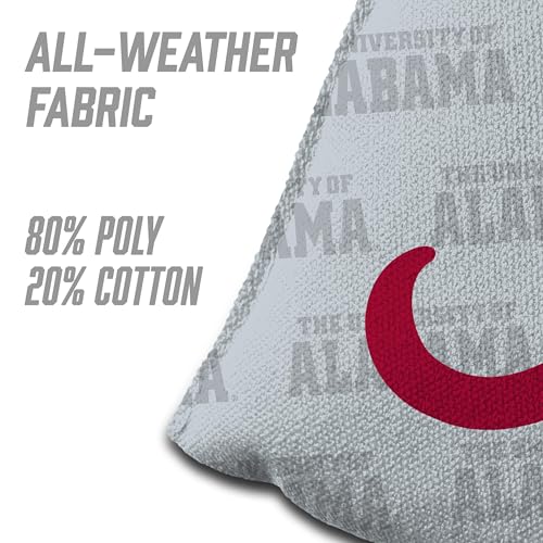 YouTheFan Officially-Licensed NCAA Set of 4 Cornhole Bags - All Weather Regulation 6” x 6” Size - 16oz Weight - Designed in USA - color: Alabama Crimson Tide - Grey