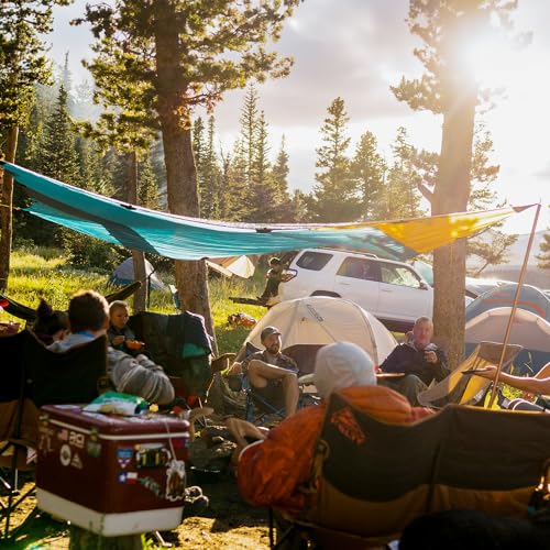 Kelty Noah’s Tarp Sun Shelter and Multi-Use Awning Rainfly, Portable Canopy UV Protection, Waterproof + Durable, 3 Sizes for Customized Pitch (16ft) - size: 16 Feet