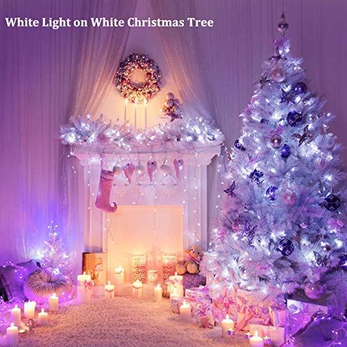 Decute 300LED 99FT Fairy String Lights Christmas Lights Silver Wire with Remote, Firefly Starry Light for DIY Christmas Tree Costume Wedding Party Table Centerpiece Decor Cool White - color: Cool White, size: 300LED