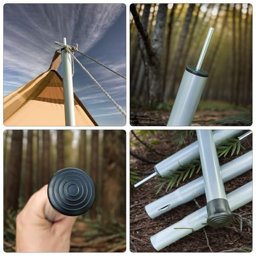 Camping Tarp Poles Tent Poles Adjustable for Tarp Canopy Awning Beach Shade (Dia 1.0"/Length 86.6") - color: Dia 1.0"/Length 86.6"