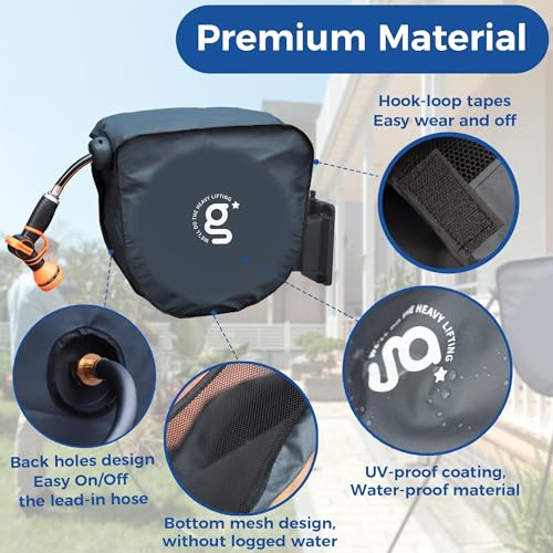 Giraffe Tools AW50 Retractable Garden Hose Reel Cover UV Resistant, Anti-Fading and Waterproof Cover for Water Hose Reel