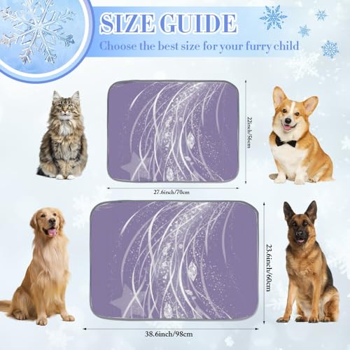 Purple Starry Crystal Ribbon Cooling Gal Pad Mat Cat Cooling Mat Outdoor Portable Breathable Pad for Dog Crate Dog Mats Non-Toxic Cool Cat Bad for Summer Home Sofa Car Outdoor 28" x 22"