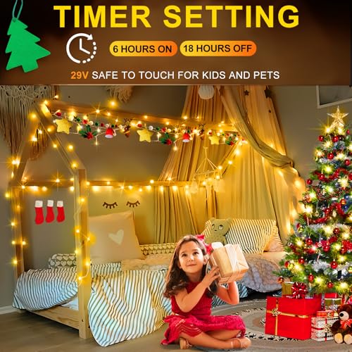 KNONEW Christmas String Lights Indoor Plug in,60FT 180LED Outdoor Waterproof Fairy Lights,8 Lighting Modes,Timer Memory Function for Bedroom Patio Balcony Party (Warm White) - color: Warm White, size: 60FT 180 LED