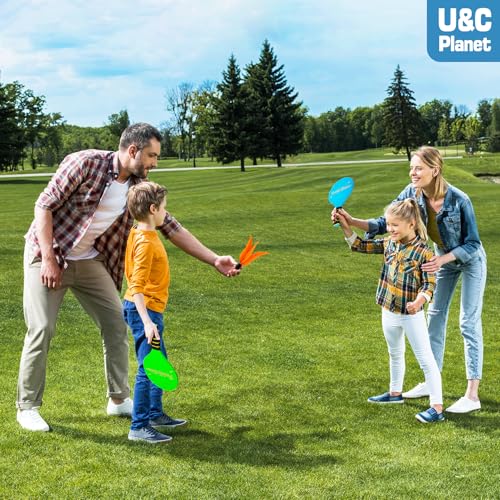 Beach Paddle Ball Set, Badminton Rackets, Family Game for Kids and Adults, Indoor Outdoor Game Backyard Park Camping Yard for Boys Girls Ages 3+, Beach Necessities Must Have - color: Green (Age:3+)
