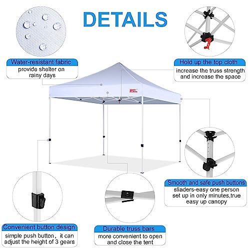 MASTERCANOPY Pop Up Canopy Tent Commercial Grade Instant Shelter (8x8, White) - color: White, size: 8x8