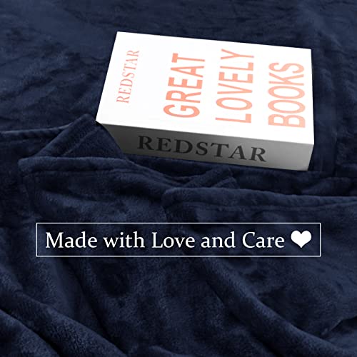 Oversized Blanket 120x120 Inches, Giant Huge Companion for Bed, Sofa, Travel and Camping, Extra Large Big Soft Blanket Fits The Whole Family and Outdoor Campaign, Navy - color: Navy