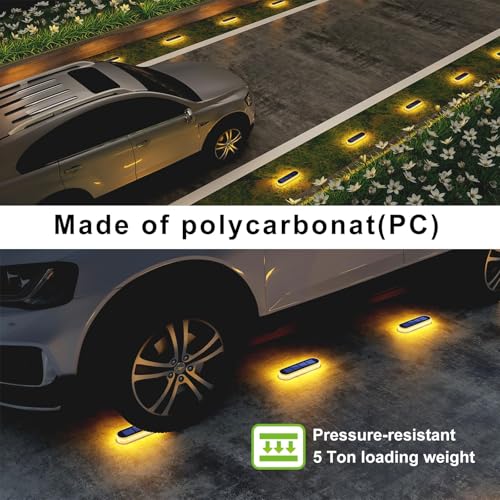 DetarZinLED Solar Deck Lights, 6 Pack Waterproof LED Path Lights, Outdoor Solar Step Lights, Solar Powered Light Bar for Stairs, Driveway, Walkway, Pathway, Dock, Porch, Warm White - size: 6pcs Warm White Bar
