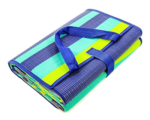 Camco Handy Mat with Strap - Perfect for Picnics, Beaches, RV and Outings - Green/Turquoise - 60" x 78" (42806) - color: Green/Turquoise, size: 5' x 6'6" (Rectangular)