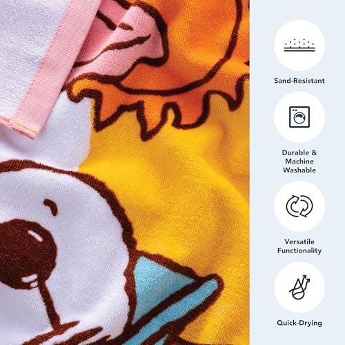 Berkshire Peanuts® Snoopy Beach Towel — 100% Cotton Pool & Beach Towel, Absorbent, Quick-Drying & Sand-Free, 36'' × 72'', Snoopy Beachy Good Life - color: Snoopy Beachy Good Life
