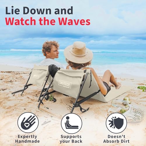 Lightweight Beach Chairs for Adults #2026 - Beach Mat Sand Free Waterproof I Ideal as Lounger for Tanning I Relaxing, Compact & Ultimate Beach Gear (Beige) - color: Light Beige