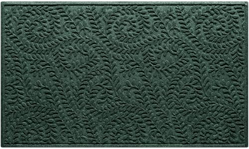 WaterHog Boxwood Front Door Mat Indoor Outdoor Entrance, Absorbent All-Weather Doormat with Non-Slip Rubber Backing, Dirt & Moisture Trapper, Low Profile & Easy Clean, Made in USA, 35"x59" Evergreen - color: Evergreen, size: Large 35"x59" (3'x5')