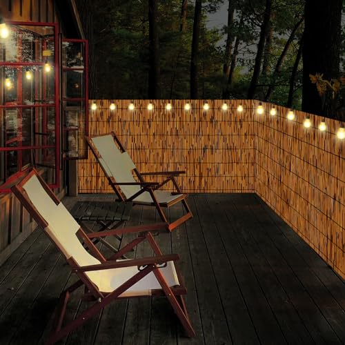 Natural Reed Fence,3.3FT X 16.4FT Bamboo Fencing Privacy Reed Screening for Outdoor, Gallery, Restaurant, Hotel, Patio (Brown) - size: 1 Pack 3.3FT×16.4FT