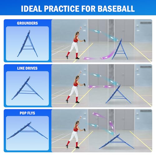 Volleyball Lacrosse Rebound Net Pro, WINTHAI Lacrosse Rebounder for Backyard, 7x4FT/6x4FT/4x4FT Bounce Back Net with Target Strike Zone, Easy Quick Setup, Volleyball Baseball Softball Soccer Training - size: 4ftx4ft