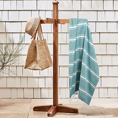 Belizzi Home Peshtemal Turkish Towel Chevron Beach Towels Oversized 36x71 Set of 6, Beach Towels for Adults, Soft Durable Absorbent Extra Large Bath Sheet Hammam Towel - Teal - color: Teal, size: 6 Pack