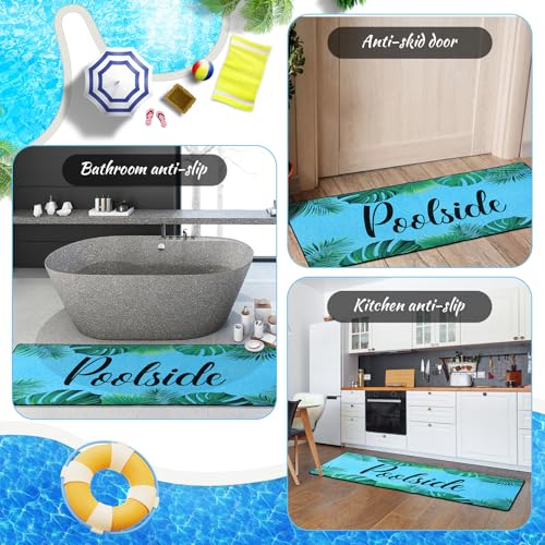 Tinideya Poolside Non Slip Mat Walk Pool Mats for Floor Outdoor Rubber Mats with Drainage Outdoor and Indoor Dock Safety Pool Mat (24" X 68") - size: 10" x 12" (Rectangular)