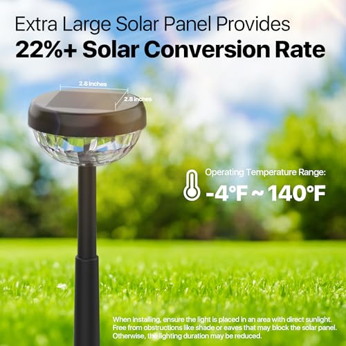 Ensenior 6-Pack Solar Lights Outdoor, Auto ON/Off 6500K LED Solar Garden Lights for Pathway, Yard, Patio, Walkway, Flower Bed, Halloween Christmas Landscape Lighting, IP65 Waterproof, Flag Lights - color: Cool White, size: Pack of 6