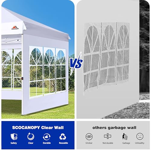 SCOCANOPY SideWall with Window for 10x10 Canopy Frame, 2 Pcs Sunwalls Only,White - color: White, size: 10X10