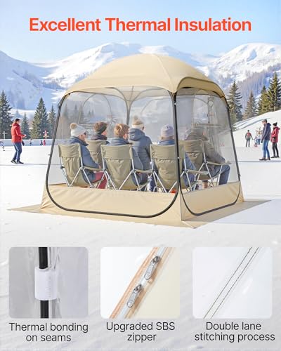 VEVOR Pop up Sports Tent, 8 Sizes Optional Clear Bubble Tent for 1-6 Person, Waterproof Outdoor Pod with Floor Mat & Top Cover, Garden Igloo Dome Tents Camping Shelter for Sports Watching - color: Clear, size: 72" L x 72" W x 76.8" H