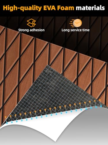 FOCEAN Boat Flooring EVA Foam Boat Decking Marine Mat Non-Slip Self-Adhesive Flooring Sheet for Motorboat Jon Boats Bass Boat Kayak RV Floor, 75''x 28'', Brown with Black Lines - color: Brown With Black Seam Lines, size: 75"L x 28"W x 0.2"Th