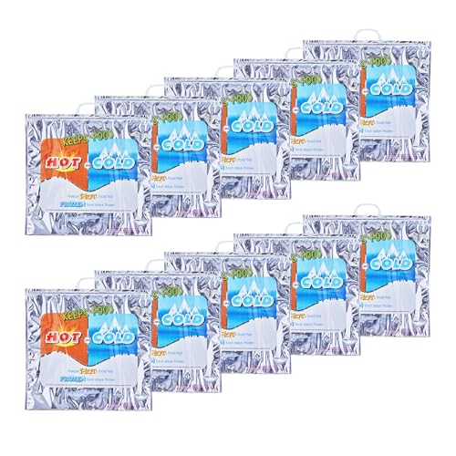 Superio Hot and Cold Insulated Bags for Food Delivery, Grocery Shopping Bags, Food Storage for Hot and Frozen Food for Travel, Disposable Cooler Bag, Reinforced Thermal Lunch Bag (10, 20" x 19") - color: 10 Pack, size: X Large (Grocery Size)