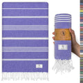 Ossano Turkish Beach Towel Compact & Soft Extra Large (39" x 71") - Quick Dry, Versatile and Functional as Yoga Mat, Picnic Blanket/Travel Blanket, Bath, Shower and Pool Towel - Purple - color: Purple