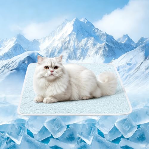 Dog Cooling Mat - Instant 6-12°F Drop, Cooling Mat for Pets Q-MAX >0.5 & Machine Washable, Anti-Slip Bottom, Cool Relief Bed for Dogs & Cats Light Blue 24" x 18" - color: Light Blue, size: S (24" x 18")