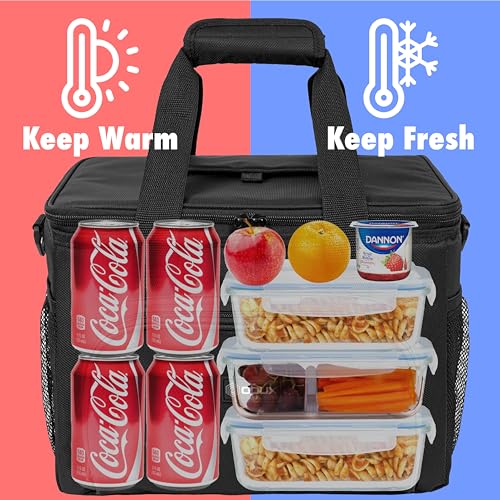 OPUX Soft Cooler Bag, Insulated Collapsible Lunch Cooler Tote for Men Work Camping Beach Travel, Portable Soft Sided Leakproof Waterproof Large Lunch Bag Box with Shoulder Strap 40 Cans, Black - color: Black, size: 40 Cans